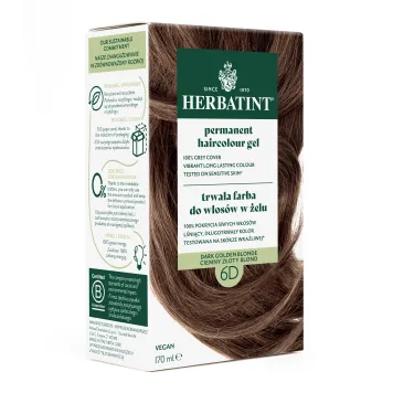 Farba do włosów Herbatint • trwała • 6D CIEMNY ZŁOTY BLOND • seria ZŁOTA